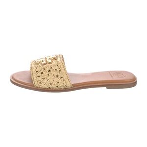 Tory Burch Beige Crochet Slide Sandals *As Is*